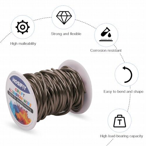 8 Gauge Aluminum Craft Wire, 3mm Jewelry Wire for Jewelry Making Supplies and DIY Metal Craft Art (Dark Coffee, 32 Feet) - color: Dark Coffee, size: 8Gauge 32FT