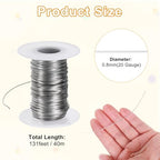 M METERXITY 20 Gauge Stainless Steel Craft Wire, 0.8mm 131 ft Bendable Floral Snare Wire for Jewelry Making/Sculpting/Armature Crafting/Floral Bonsai/DIY Crafts - size: 20 Gauge x 131 ft