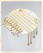 MKCYD Necklace Extender and Magnetic Necklace Clasp, Magnetic Clasps for Bracelet Extenders Gold and Sliver Chain Extension for Jewelry Repair Kit - color: 14Pcs | Gold & Silver