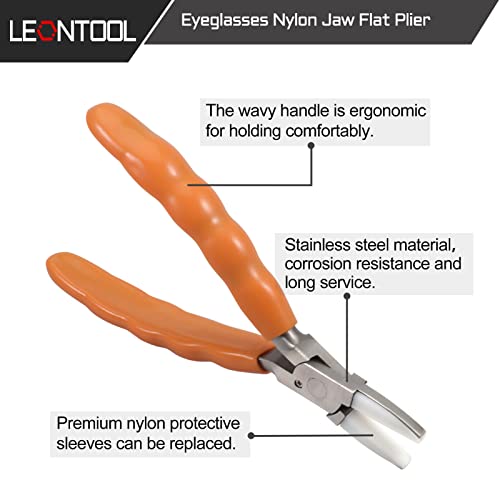 6 Inch Stainless Steel Flat Pliers - Eyeglasses Repair & Adjustment Tool with Nylon Jaw - style: Tilt Angle Plier