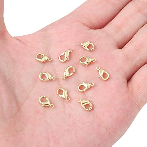 BEADIA 14K Gold Plated Lobster Clasps Non Tarnish 10mm 20pcs for Jewelry Making Findings - color: Lobster Clasps 14K Gold, size: 10mm