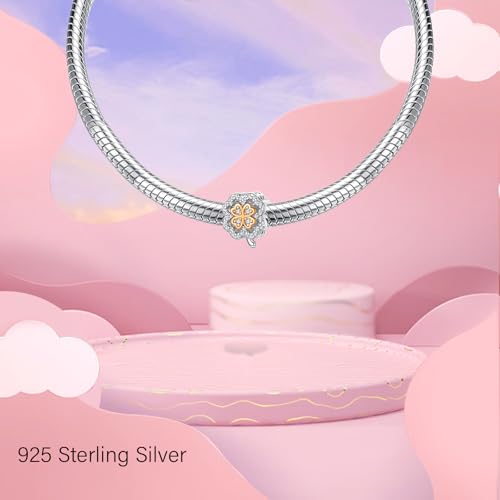 Mothers Day Birthday Number Love Family Friendship Graduation Auntie Grandma Dad Mom Charms for Pandora Bracelets Necklaces, Gifts Women, for Anniversary Valentines Christmas - style: Lucky Clover