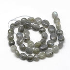 30-45Pcs/Strand Natural Labradorite Beads 15.7" Irregular Nuggets Stone Beads 8-15mm Gemstones Loose Spacer Bead for DIY Bracelet Necklace Jewelry Making Crafting - color: Labradorite