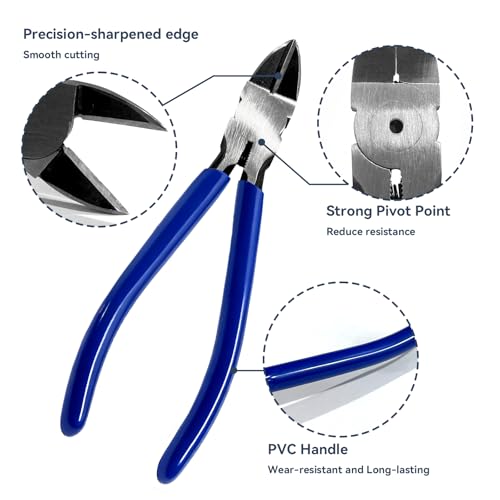 Wire's Cutting Side Cutting Pliers - Diagonals Cuting Pliers, Flushes Cutters's, Small Wire's Cutterr for Crafting, Side Cutterr for Crafting, Jewelry, Soft Copper Wire, Floral. etc. (6 inch)