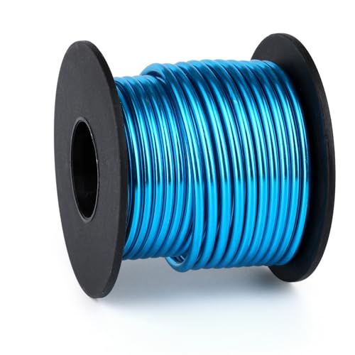 Aluminum Craft Wire, 32.8 Feet 3.0 mm/ 8 Gauge Blue Bendable Soft Metal Aluminum Wire Roll Bulk for DIY Crafts Sculpting Jewelry Making - color: Blue, size: 8 Gauge