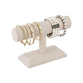 MOOCA Linen Covered Wood Jewelry Display, Jewelry Stand, Bracelet Holder Display, Watch Stand, Bracelet Stand, Tan Linen - color: Tan Linen
