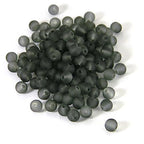 100 Matte Frosted Translucent 6mm x 5mm Round Loose Glass Jewelry Spacer Beads with 1.2mm Hole in Many Colors (Gray) - color: Gray