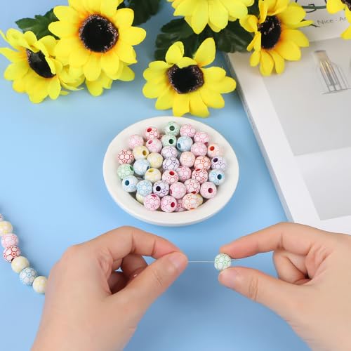 100pcs Rainbow Soccer Beads with 5.5 Yard Elastic Rope,Acrylic Sports Beads DIY Spacer Bead for Necklace Bracelet Keychains Handmade Jewelry Making Accessories Craft Supplies,12mm (Soccer) - color: Rainbow Soccer