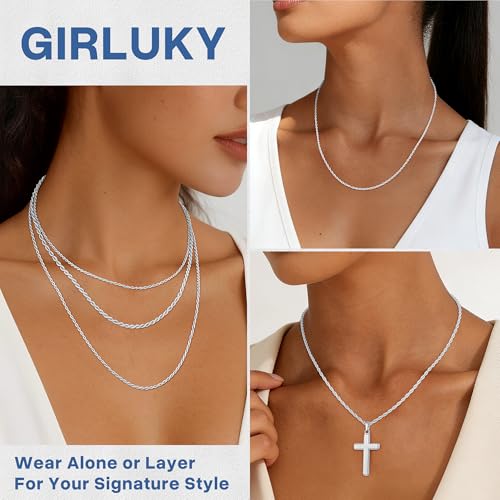 1.5mm 2mm Rope Chain 925 Sterling Silver Chain Necklace for Women, Sturdy Durable Women's Chains Necklace, 16 18 20 22 24 26 Inch - color: 2.0mm Silver, size: 20 Inches (Men's Average Length)