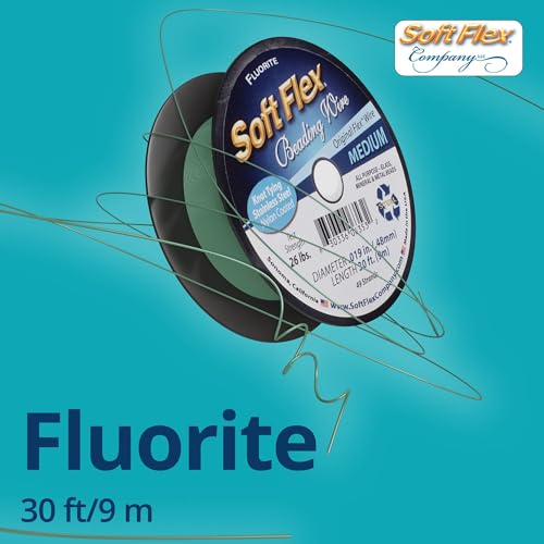 Soft Flex 49 Strand Beading Wire - Medium 0.19 Diameter - 30 Feet Nylon Design Wire - style: Fluorite