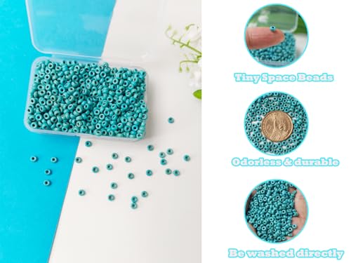 Natural Turquoise Seed Beads 4mm 1400pcs Small Stone Abacus Loose Rondelle Space Beads Bulk for Necklaces, Bracelets, Hair, Keychains, Lanyards, Garland & DIY Crafts-Adult Crafting - color: Turquoise Abacus