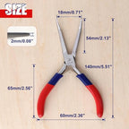 Bent Nose Pliers - Mini Jewelry Pliers with Comfort Grip Handles For Bending Wire & Gripping - style: Bent Nose Pliers with Smooth Jaw