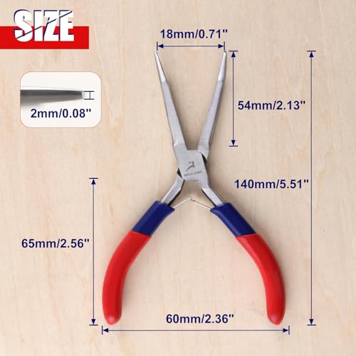 Bent Nose Pliers - Mini Jewelry Pliers with Comfort Grip Handles For Bending Wire & Gripping - style: Bent Nose Pliers with Smooth Jaw