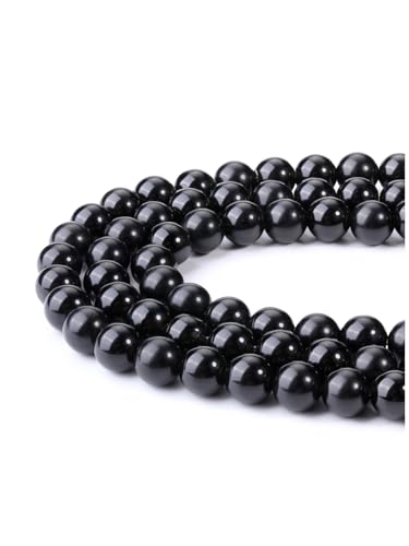 Jovivi 8mm Black Obsidian Gemstone Beads, 96pcs Energy Healing Crystals, Polished Round Smooth Stone Beads for Jewelry Making - color: Black Obsidian