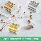 M METERXITY 2Roll 0.4mm Jewelry Wire, 26 Gauge 328FT Craft Wire Copper Beading Wire for Jewelry Making/Planting/Weaving/DIY Crafting, Soft Metal Wires [100M, Silver] - color: Silver, size: 26 Gauge 328FT