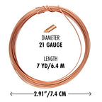 The Beadsmith Half-Round Craft Wire – Soft Temper Jewelry Wire, Copper Color, 21 Gauge, 7 Yards - color: Copper, size: 21 Gauge