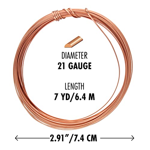 The Beadsmith Half-Round Craft Wire – Soft Temper Jewelry Wire, Copper Color, 21 Gauge, 7 Yards - color: Copper, size: 21 Gauge