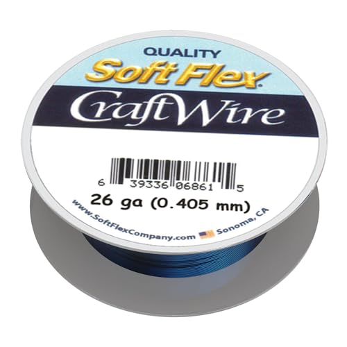 Soft Flex 26 Gauge Craft Wire - 27 Meters - Jewelry Wire with Tarnish Resistant Silver Plating - style: Blue