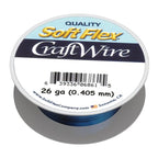 Soft Flex 26 Gauge Craft Wire - 27 Meters - Jewelry Wire with Tarnish Resistant Silver Plating - style: Blue