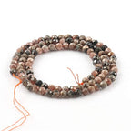 180pcs 2mm Natural Black Stripe Rhodochrosite Gemstone Beads Faceted Round Loose Stone Beads for Jewelry Making (1 Strand) - color: Black Stripe Rhodochrosite, size: 1.9-2.4mm