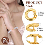 20pcs Split Open End Jump Rings, 18K Gold Plated Locking Circle Clasp Ring, ID 3mm Connector Accessories for Earrings Bracelets Necklaces DIY Crafts Jewelry Making - color: Gold