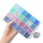24 Colors 3960 Pcs Polymer Clay Beads Kit for Bracelets Making, Flat Round Spacer Heishi Beads for Craft and Jewelry Making - color: Pure Clay Beads Set-about 3960pcs