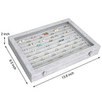 Siveit Rings Organizer Tray 10 Slots Velvet Ring Display Tray Insert Jewelry Earring Storage Box with Transparent Glass lid Can Hold 100 Rings Earrings Suitable for Girls and Women (Grey) - color: Grey