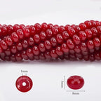 2 Strands (150PCs) Garnet Jade Rondelle Beads, 5 * 8mm Gemstone Loose Spacer Abacus Disk Beads for DIY Bracelet Necklace Earrings Jewelry Making, Craft Supplies Beading Kit - color: Garnet Jade, size: 5*8MM