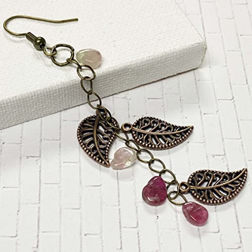 Heather's cf Four Leaf Clover Silver Leaf Beads 100-150 Pcs Leaves Craft Antique Leaf Charms for Crafting Leaf Pendant Charm for Necklace Bracelet Earring Making Fall Leaf Beads Set - color: Copper Filigree Leaf