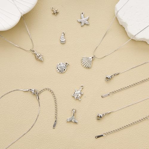 SMYHTGLIF 16 Inches Stainless Steel Necklace Chain Bulk for Jewelry Making 12 Pcs DIY Jewelry Chain Silver Adjustable Necklace - color: Silver Flat S, size: 16 inches