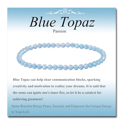 MASSIVE BEADS Natural Genuine Gemstone Beads Healing Crystal Chakra Reiki Jewelry Faceted Round Beads Bracelets 3mm - color: Blue Topaz