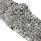 BEADIA Faceted Natural Spectrolite Stone Round Beads 6mm 36cm/Strand for Jewelry Making - color: Spectrolite, size: 6mm