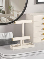 Bracelet and Necklace Holder,Velvet Jewelry Necklace Display Organizer Stand,bracelet Holder for Selling,Bracelet and Necklace Storage Tree (Style 2（Beige+ Metal lid）) - style: Style 2（Beige+ Metal lid）