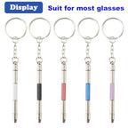 Glasses Repair Kit with Precision 5 in 1 Mini Screwdrivers Set Keychain for Eyeglasses, Sunglasses, Jewelry, Watch, Electronics, Toy, Eye glass Repairing Kit, Hex, Phillips, Flat Head (2pcs Red) - color: 2pcs Red