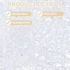 MECCANIXITY 15/0 11/0 8/0 6/0 Glass Seed Beads 1.5mm/2mm/3mm/4mm Loose Seed Beads for Jewelry Earring Bracelet Craft Making, 5888PCS, Clear - color: Clear