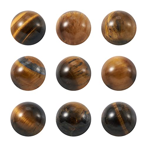 Fashewelry 50Pcs Natural Tiger Eye Cabochon Stone Half Round Beads 10mm Tiny Flat Back Gemstone Chakra Healing Crystal Cover Cabs for Jewelry Making - color: 2-Tiger Eye, size: 10x4~5mm