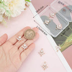 Beebeecraft 10Pcs Flower Connectors Charms K9 Glass Crystal Floral Pendant Links with Double Loops for Bracelet Earring Necklace Jewelry Making