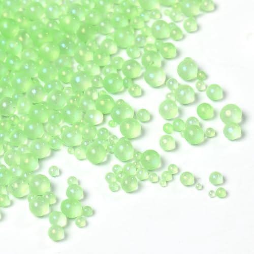 Acrylic Micro Beads 0.5-3mm -40000 Pcs- Premium Seed Beads for Resin Art, Nail Art, Jewelry Making, DIY Crafts, Model Building, Vase Filler & Decorative Scatter (Fruit Green) - color: Fruit Green
