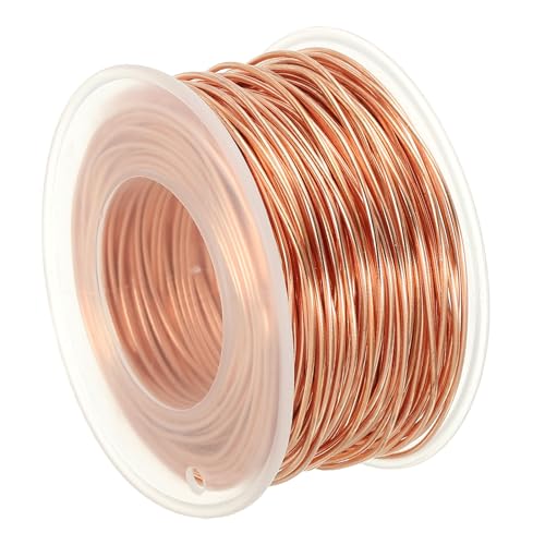 PATIKIL 98.42 Feet Solid Bare Copper Wire,18 Gauge 99.9% Pure Copper Wire 1mm Soft Beading Wire Metal Plant Stem Ties for Jewelry Craft (30m) - size: 1mm x 98.42ft