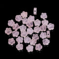 Songxi 60pcs 6mm Pink Crystal Plum Blossom Natural Stone Beads for Jewelry Making, Smooth Loose Flower Shape Gemstone Beads for Bracelets Necklace Earrings Making Supplies ﻿ - color: Pink Crystal