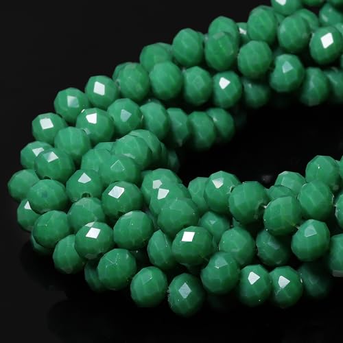 5 Strands 8mm 300PCS Dark Green Crystal Beads, Song Xi Porcelain Jade Glass Beads for Jewelry Making, Gemstone for Necklace Earring, Arts and Crafts, DIY and Craft Supplies - color: Dark Green, size: 8mm(5 Strands)
