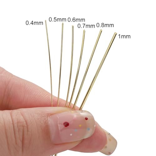 BEADIA 14K Gold Plated Wire 0.5mm 10 Meters Bead Cord for Bracelet Necklace Charm Beading Jewelry Making Findings - size: 0.5mm, style: 14K Gold