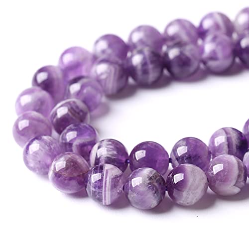 Natural Purple Dream Lace Amethysts Beads Crystal Round Loose Beads for Jewelry Making 6mm 60PCS 1 Strand 15" (Purple Dream Lace Amethysts, 6mm) - color: Purple Dream Lace Amethysts, size: 6mm