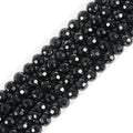 6mm Black Spinel Faceted Gemstone Round Loose Beads Strand 15.5-16" DIY Jewelry Making - color: Black Spinel
