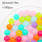 20mm Color Acrylic Beads 180pcs Chunk Bubblegum Bead Color Pen Ball Beads for Pen Bag Jewelry Making Necklace Bracelets(guodong) - color: blue&green&pink