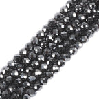 Hematite 4mm Faceted Round Beads Loose Beads 16 Inch for Jewelry Making Beads - color: Hematite