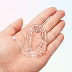 HARFINGTON 50pcs Natural Stone Beads 6mm Transparent Crystal Round Gemstone Stone Loose Beading Real Genuine Smooth Balls Bead for Jewelry Making Bracelets Necklace Earrings DIY - color: Transparent Crystal, size: 6mm