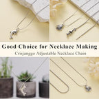 Crisjanggo 10 Pack Silver Necklace Chain for Jewelry Making Stainless Steel Thin Link Chains Bulk Adjustable with Needle Threader Lobster Clasps - color: Silver