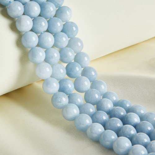 100pcs 8mm Aquamarine Beads Natural Gemstone Beads Round Loose Beads for Crafting and Jewelry Making - color: Aquamarine, size: 8mm