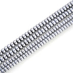 300pcs Adabele Grade A Natural Hematite White Gold Platinum Plated Healing Gemstone 6mm x 4mm Round Rondelle Loose Beads Gem Stone Spacer for DIY Craft Jewelry Making GFC8-5 - color: Platinum Plated Hematite, size: 6x4mm (300pcs/3 Strands)